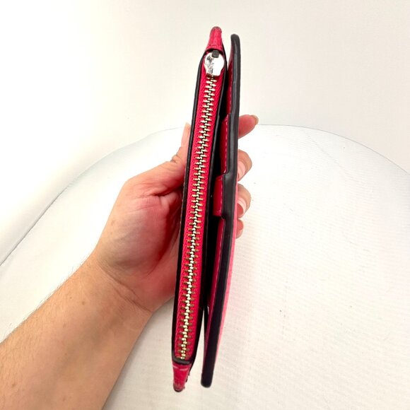 Kate Spade Leather Bifold Wallet Pink - Zipper Defect (Missing Pull Tab) - Picture 6 of 9